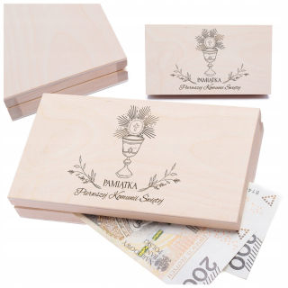 Sväté prijímanie darček, suvenír, gravírovaná pokladnička, eko box